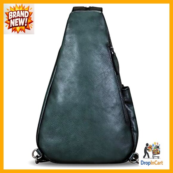 Genuine Leather Sling Backpack Convertible Crossbody Shoulder Bag Adjustable - Picture 7 of 7